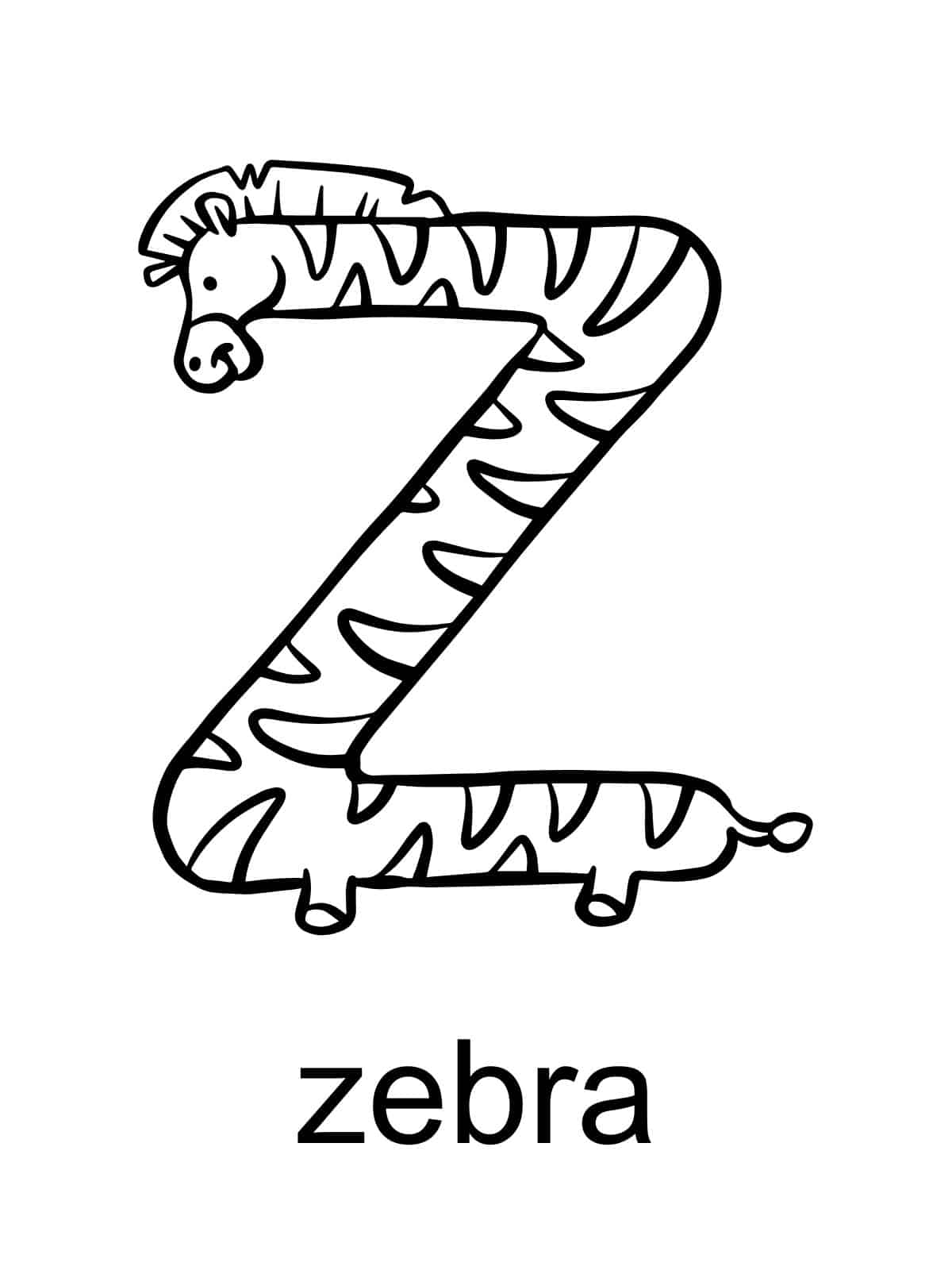 Letter Z Coloring Pages