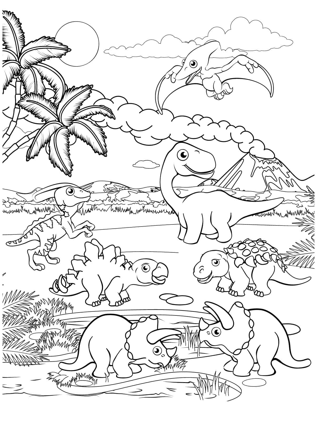 Many Dinosaur Coloring Sheets For Kids