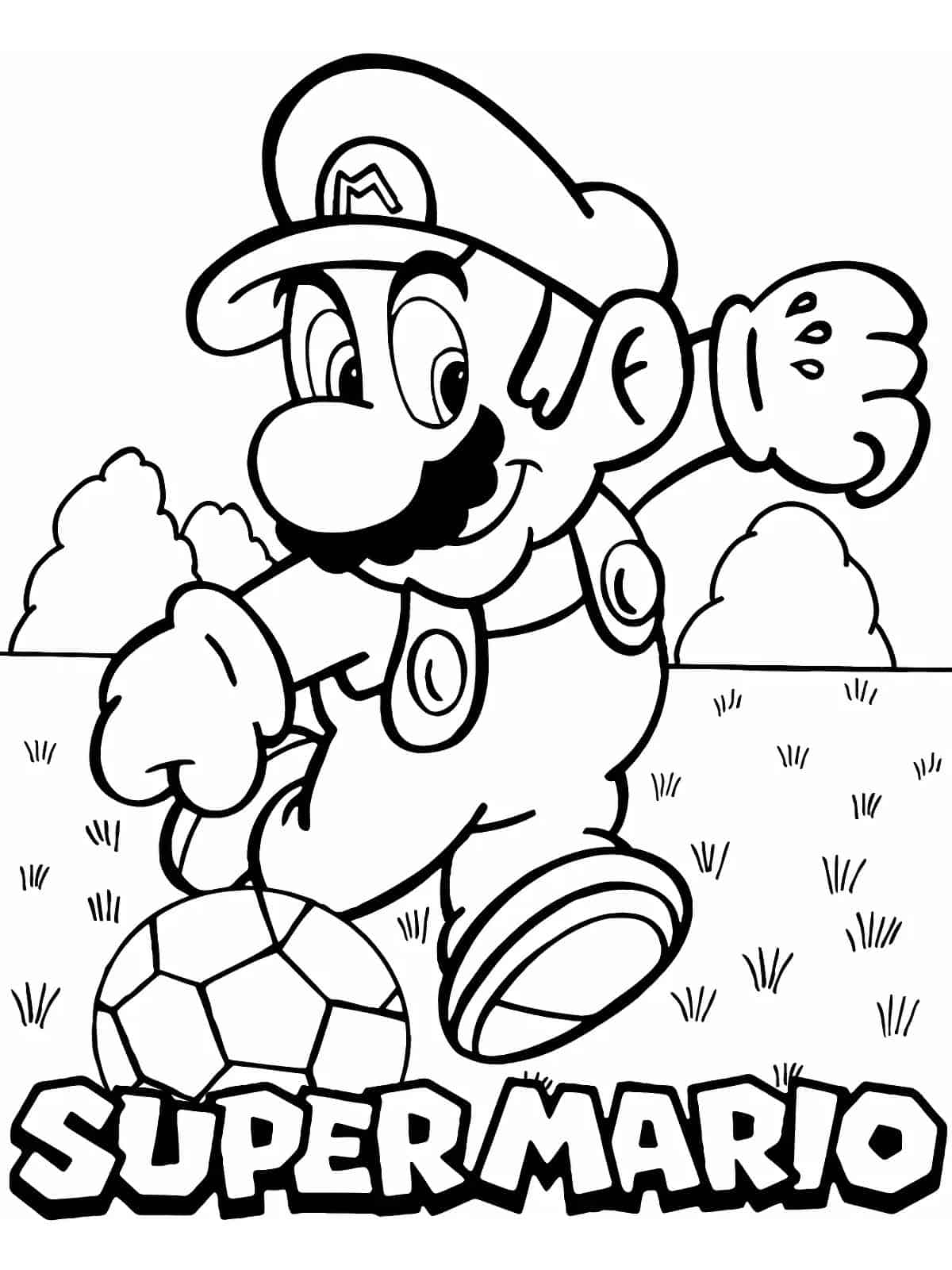 Mario Football Coloring Page