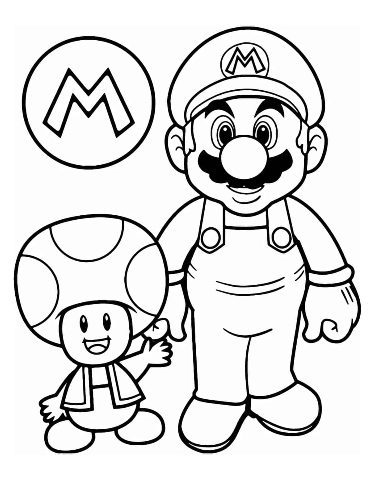 Mario Mushroom Coloring Sheet