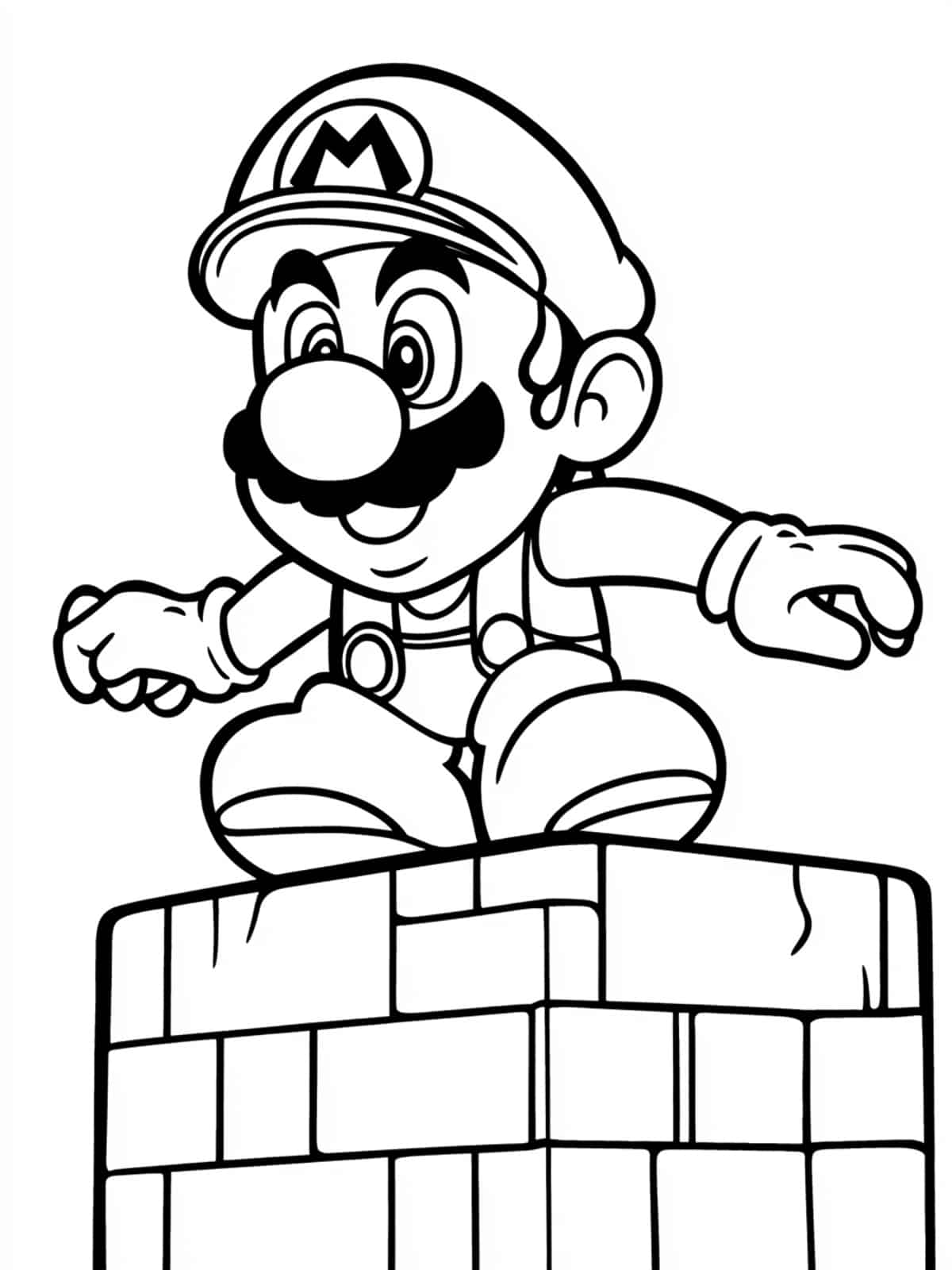 Mario Themed Levels Coloring Page