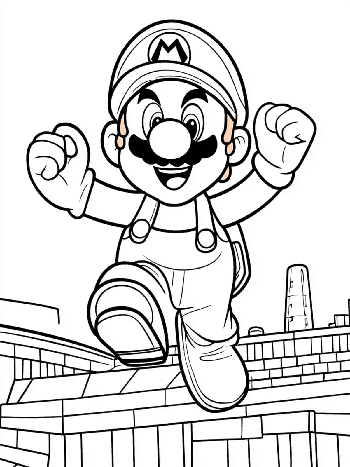 Mario Themed Levels Coloring Pages