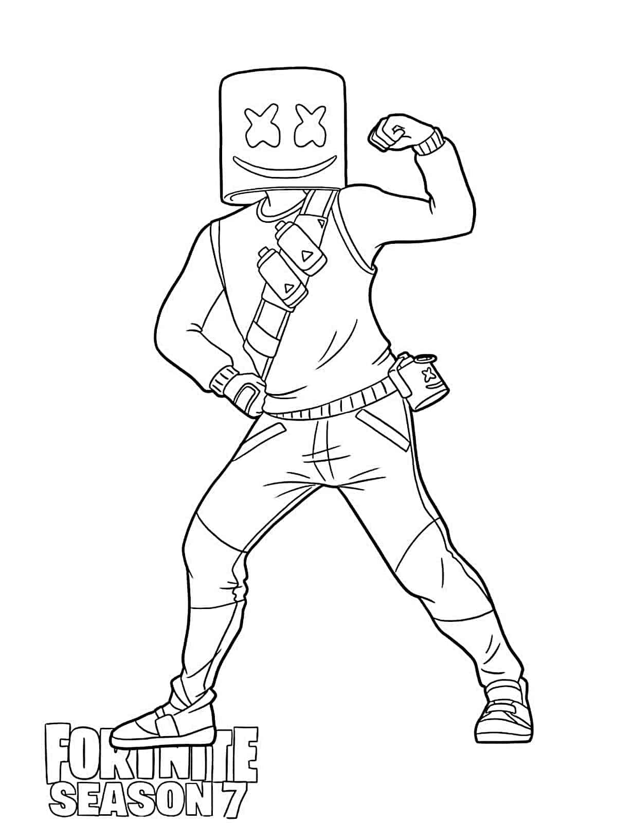 Marshmello Shows His Strength In Fortnite Season Coloring Pages