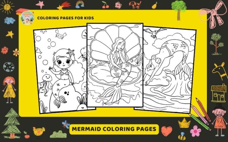 Mermaid Coloring Pages Featured Image