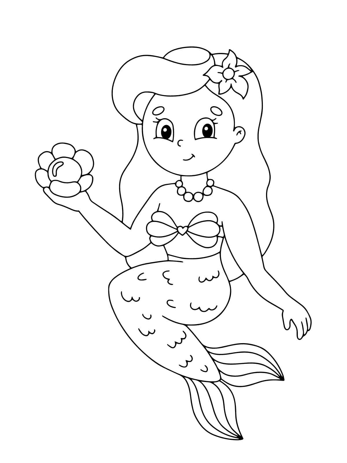 Mermaid Princess Coloring Pages For Kids