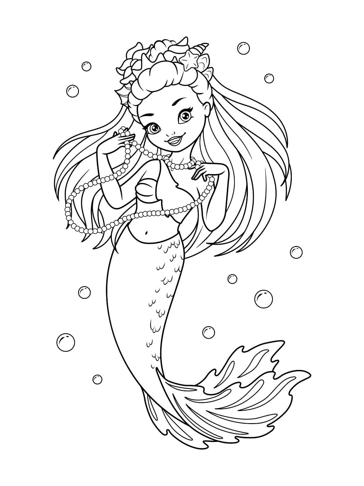 Mermaid Princess Coloring Pages