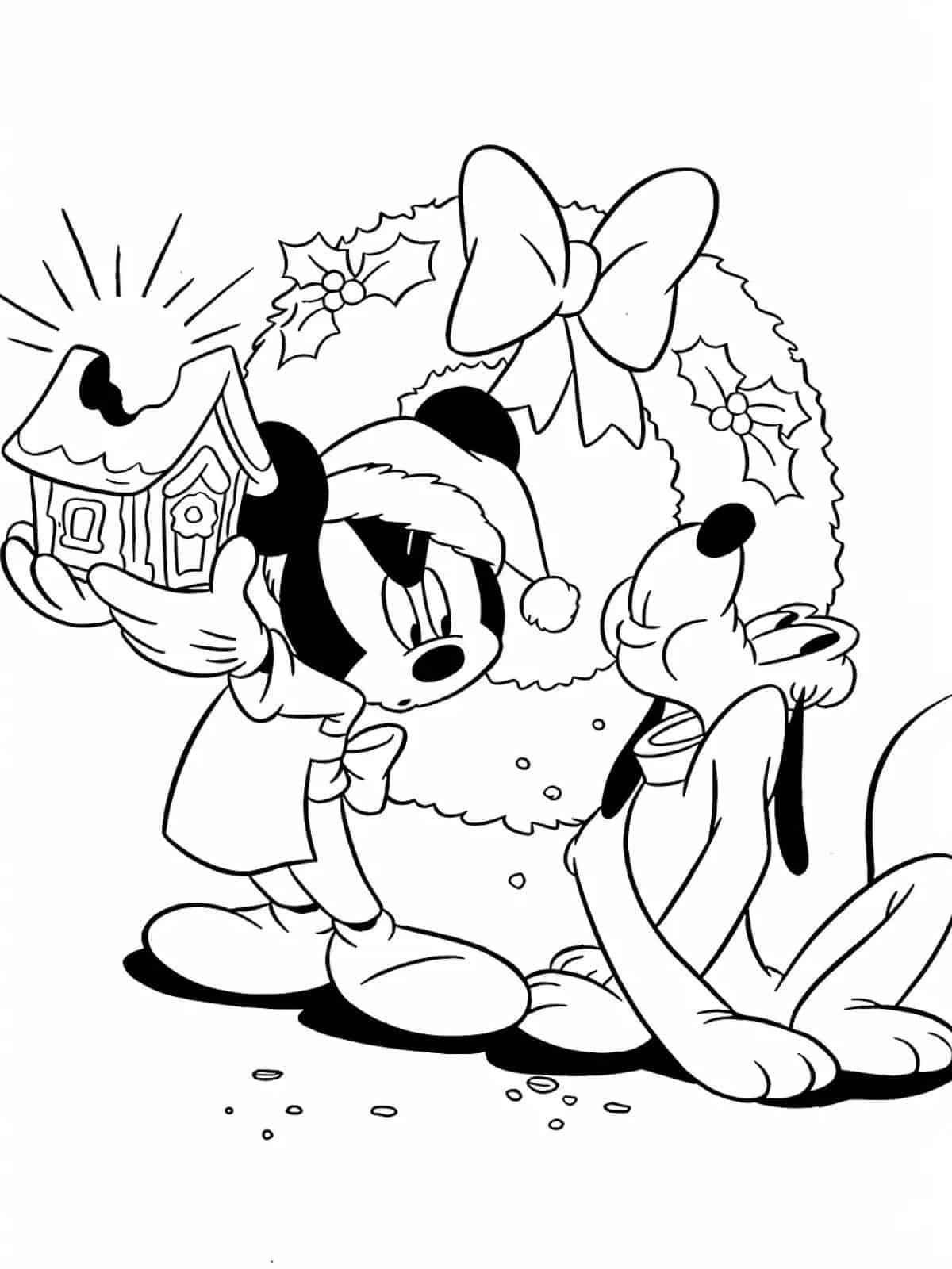 Mickey Mouse Christmas Coloring Pages