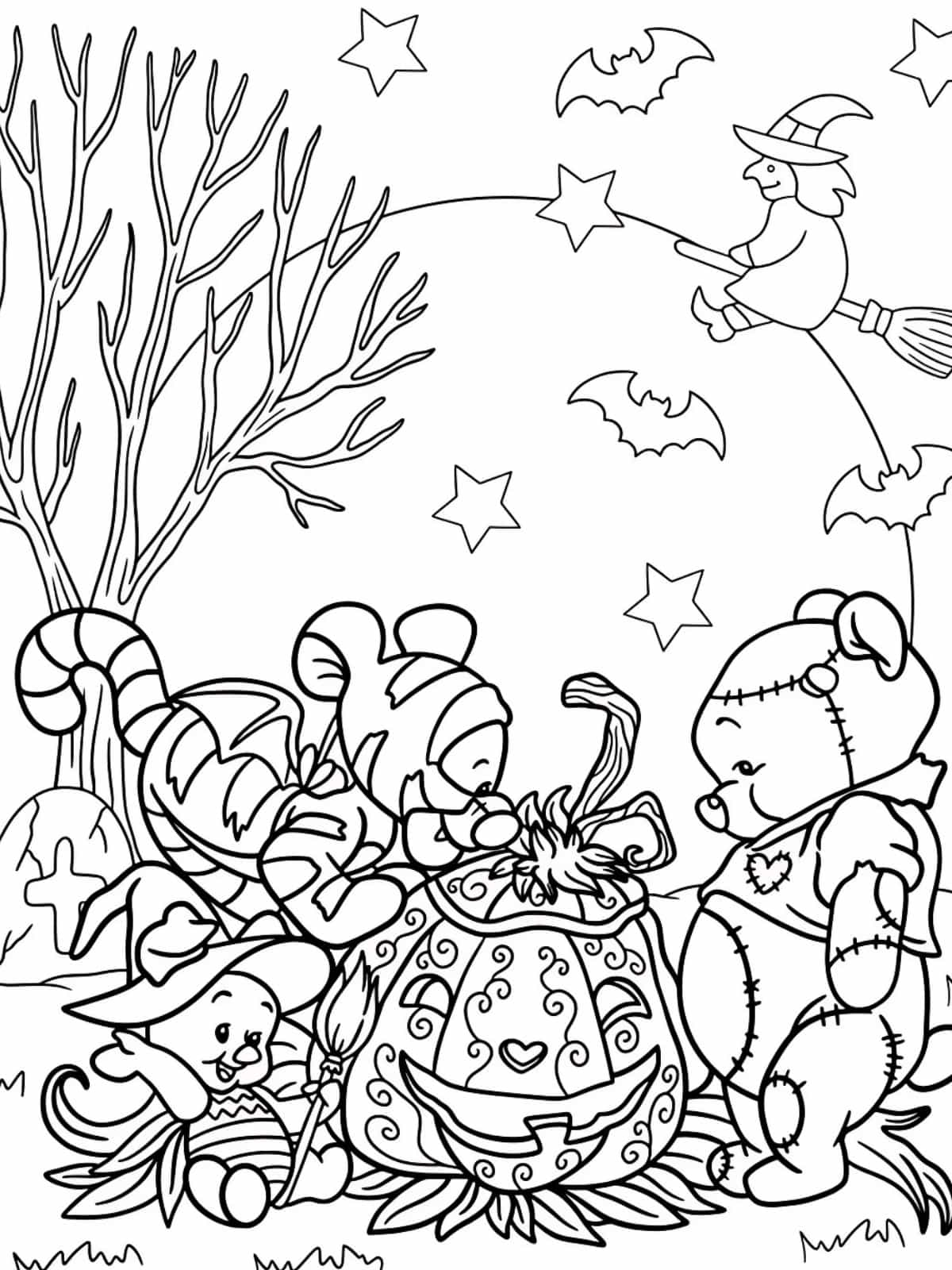 Mickey Mouse Halloween Coloring Page