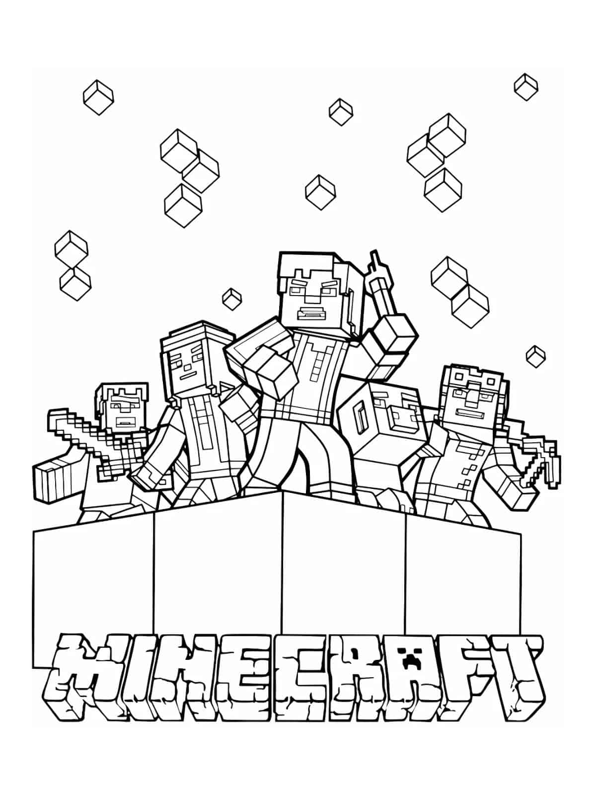 Minecraft For Kids Coloring Pages