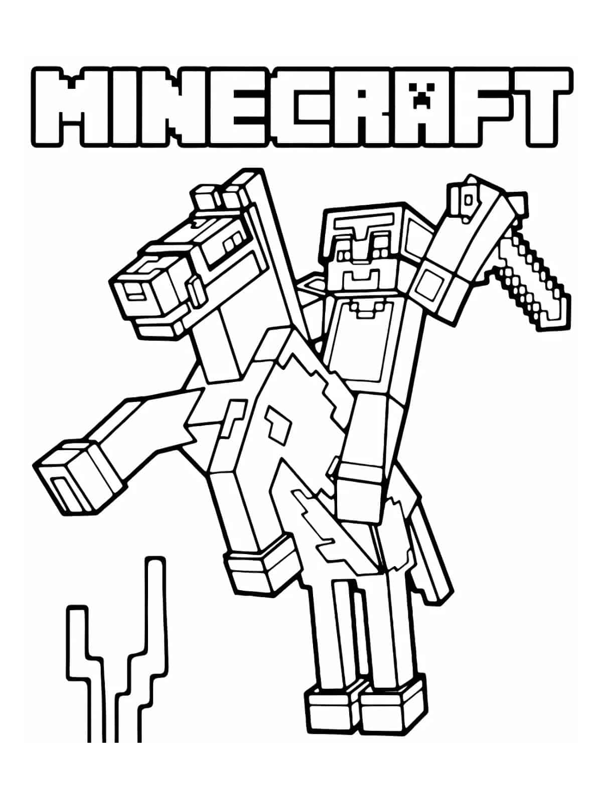 Minecraft Horse Coloring Pages