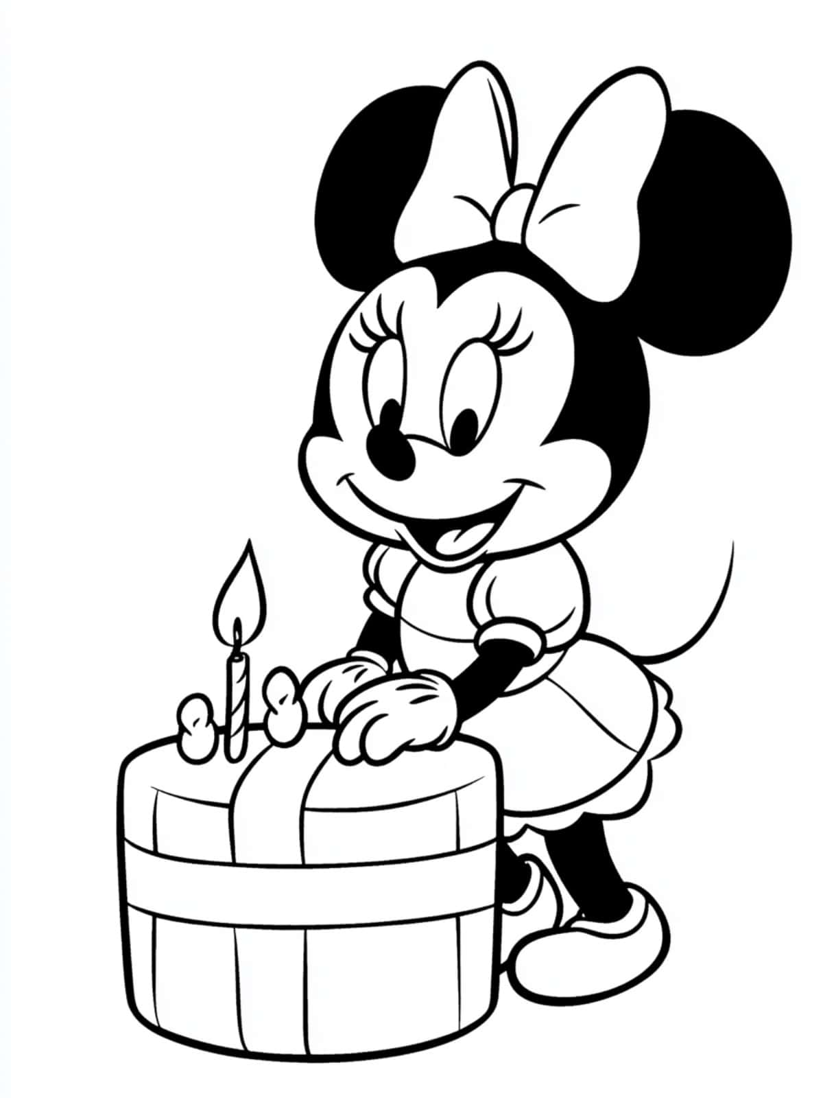 Minnie Mouse Birthday Coloring Pages For Kids