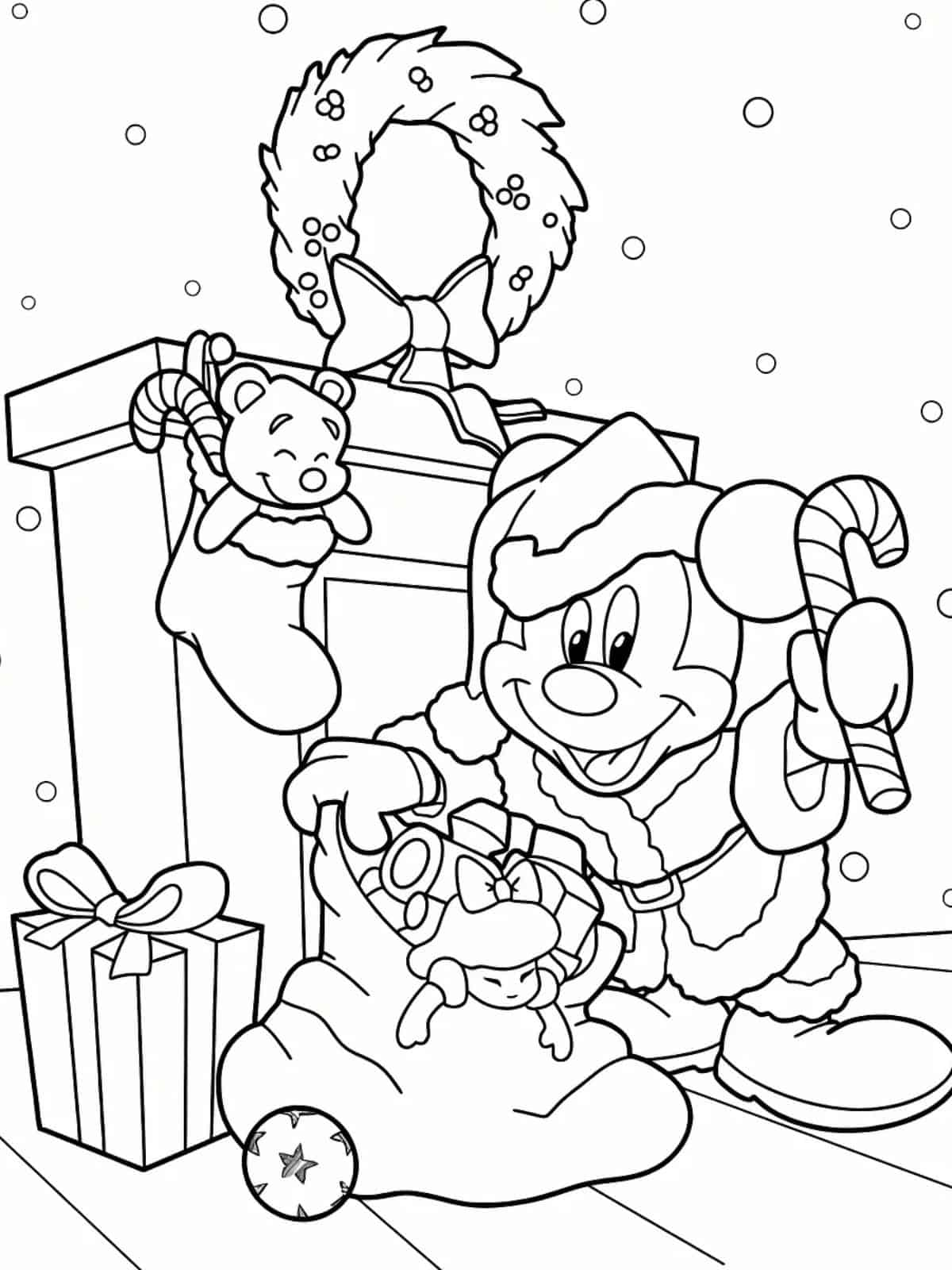 Minnie Mouse Christmas Coloring Pages