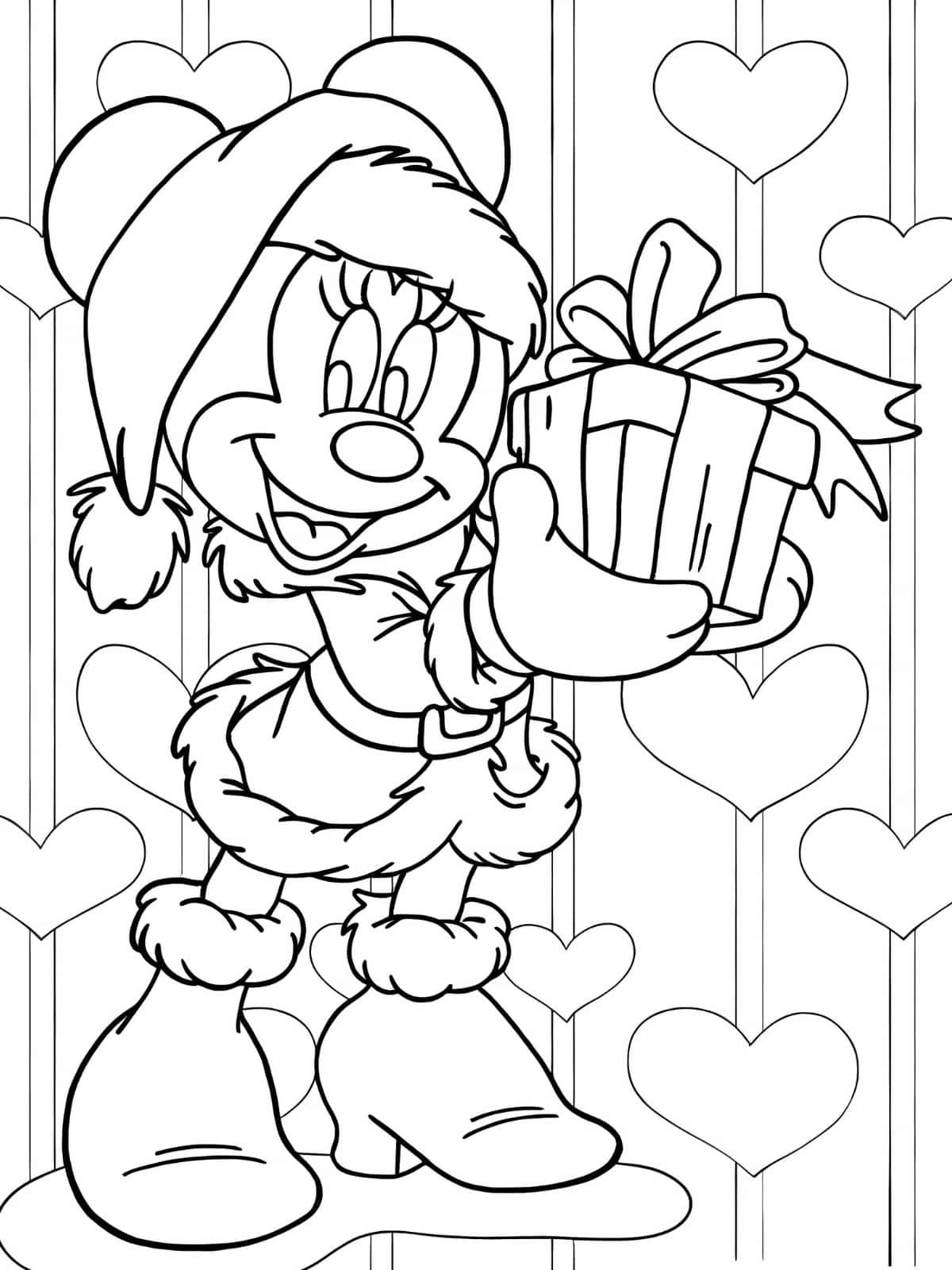 Minnie Mouse Christmas Coloring Pages