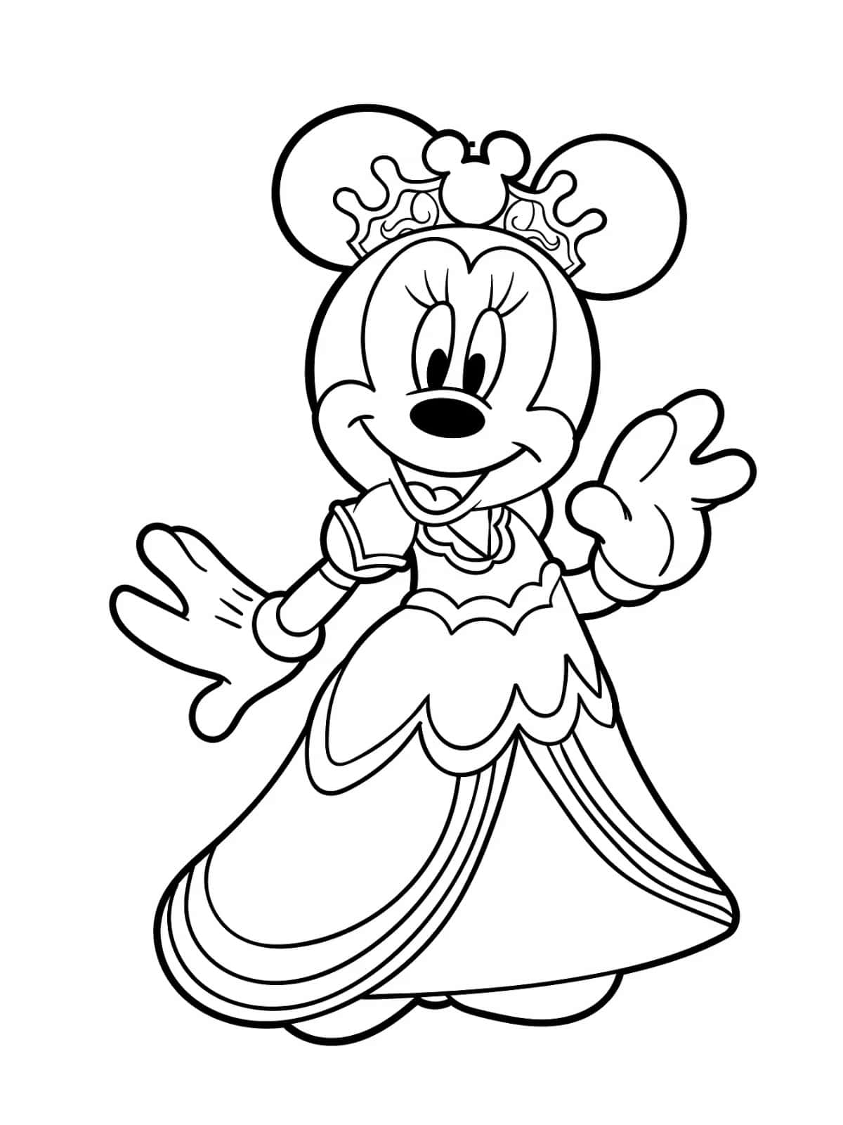 Minnie Mouse Dress Coloring Pages