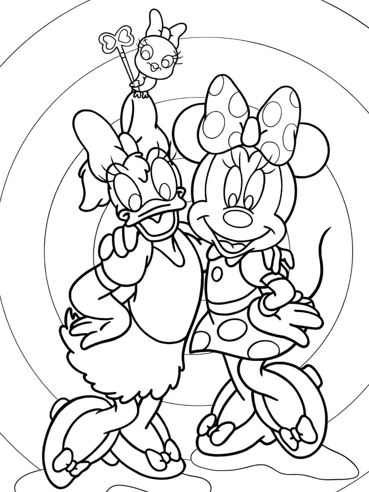 Minnie Mouse With Daisy Duck Coloring Pages