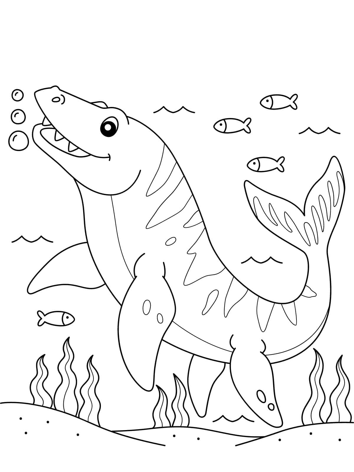 Mosasaurus Dinosaur Coloring Sheets For Kids