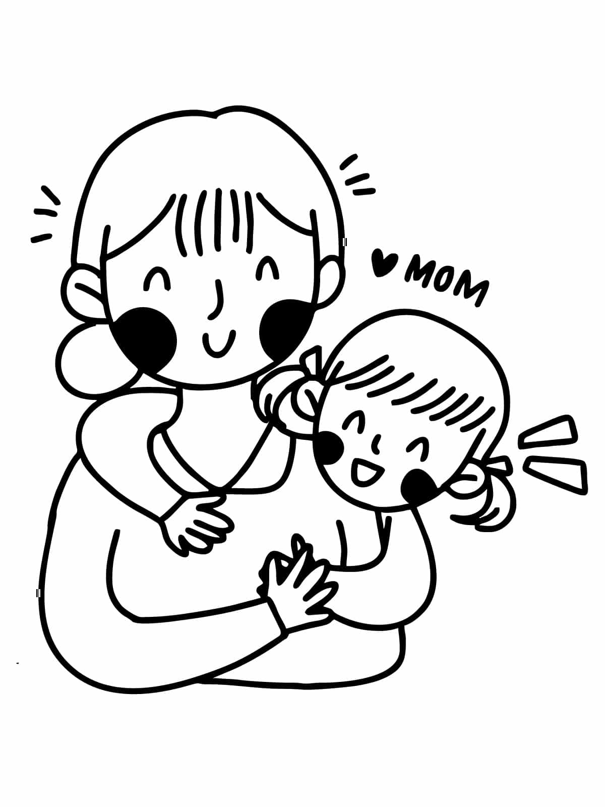 Mother And Daughter Coloring Pages