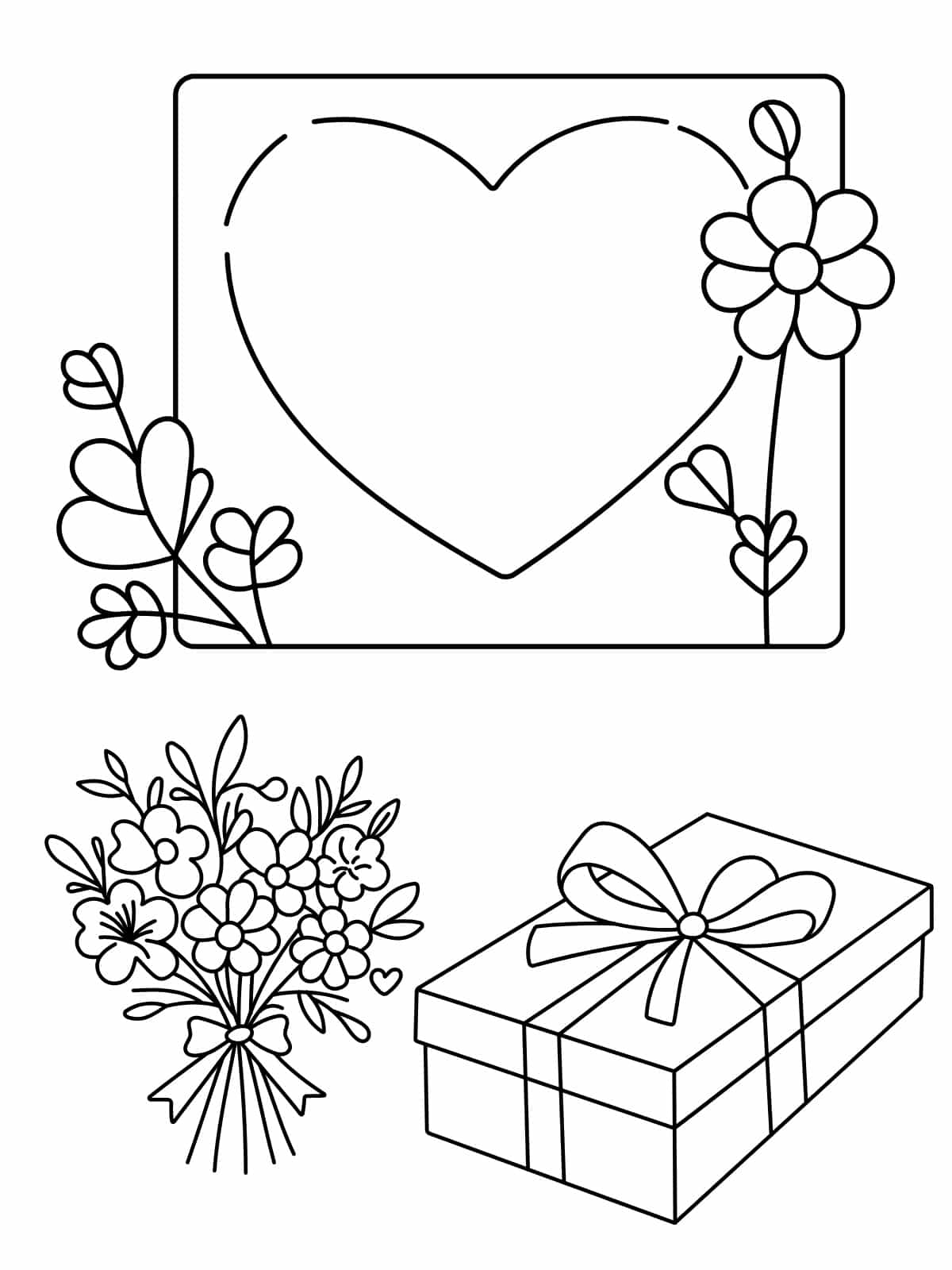 Mother With Flowers Coloring Pages