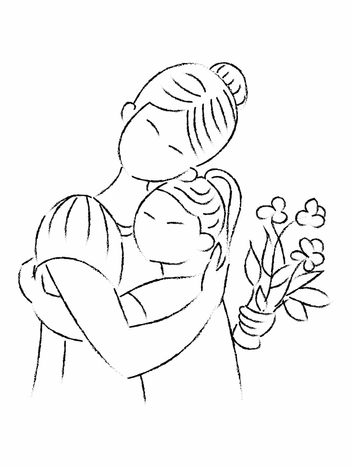 Mother With Heart Coloring Pages