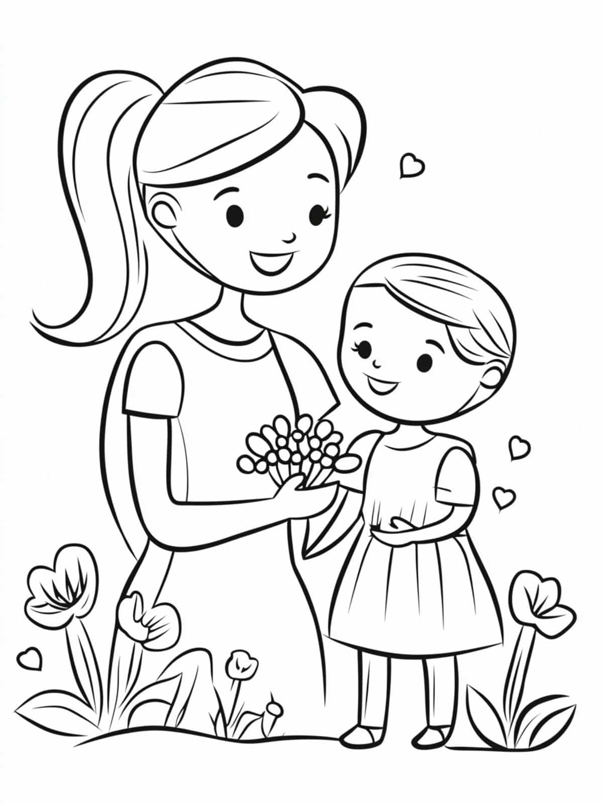 Mothers Day Cards Coloring Pages For Kids