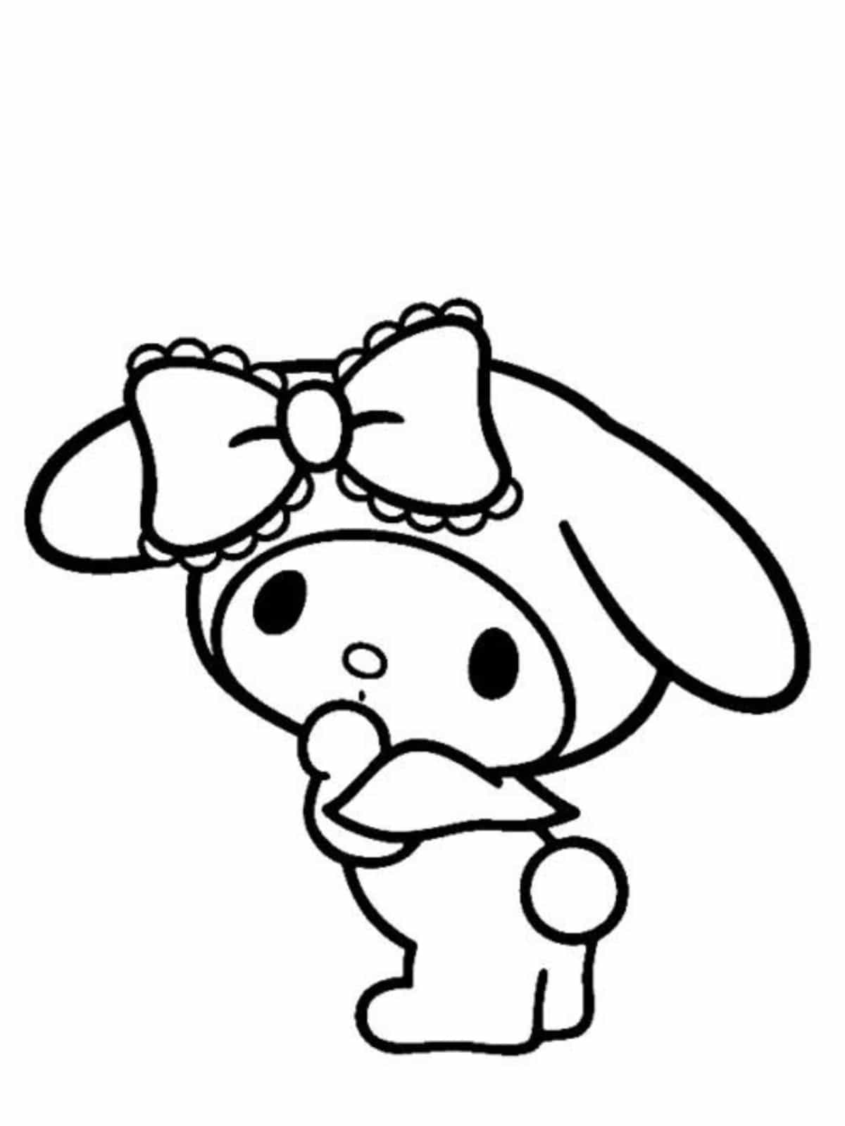 My Melody Bunny Costume Coloring Pages