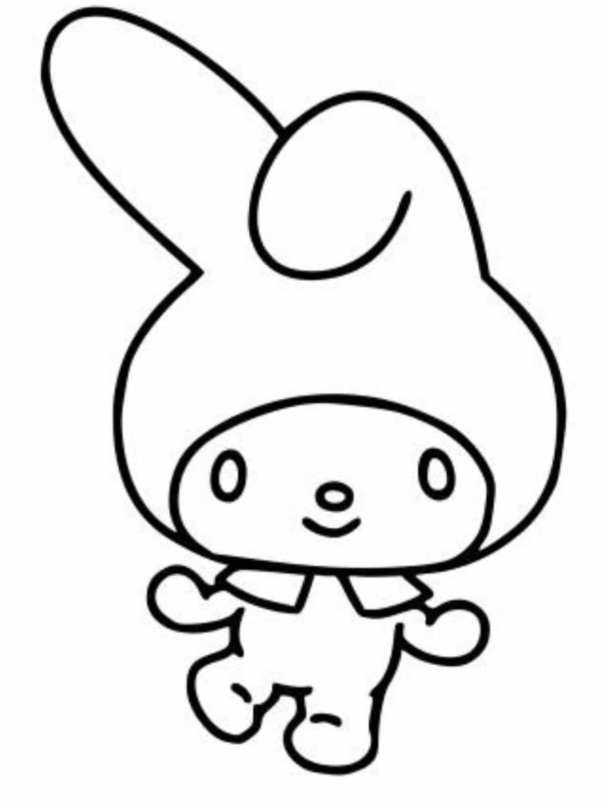 My Melody Bunny Ears Coloring Pages