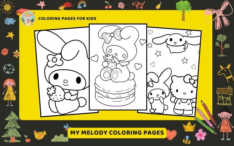 My Melody Coloring Pages Featured Image