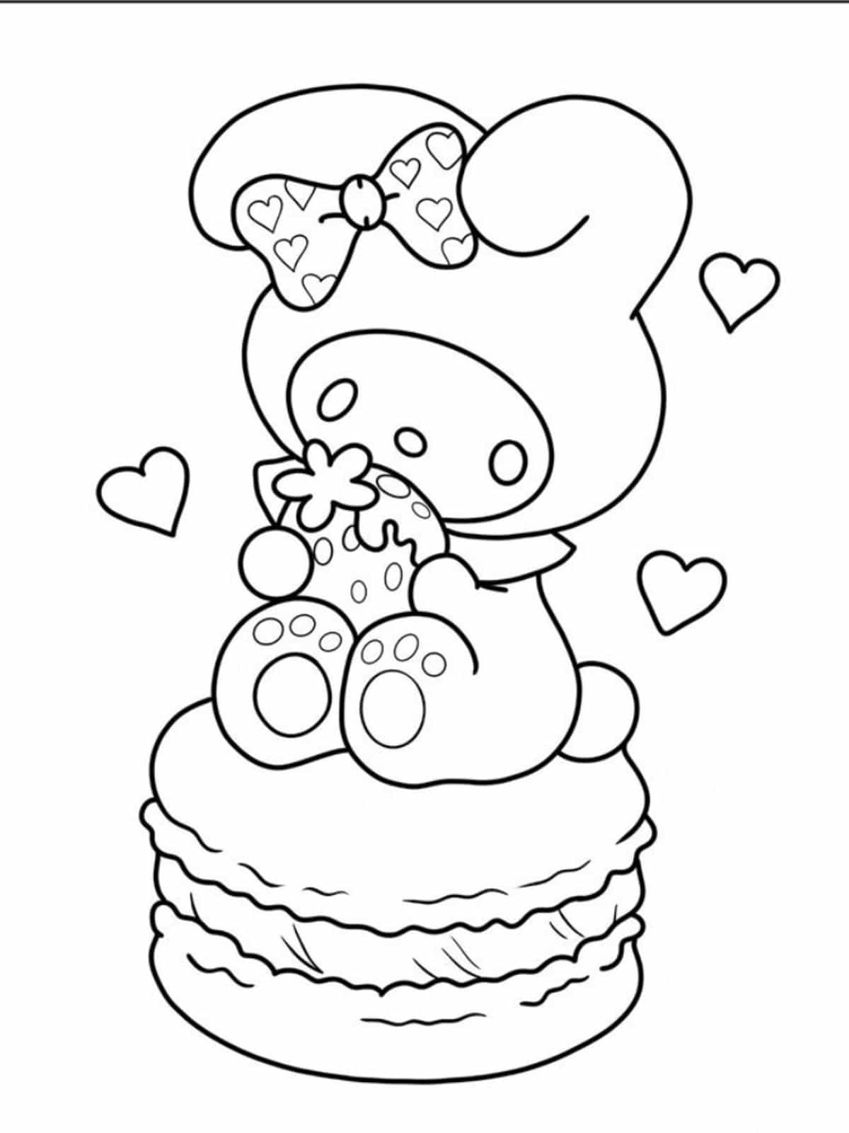 My Melody Cute Bunny Coloring Pages