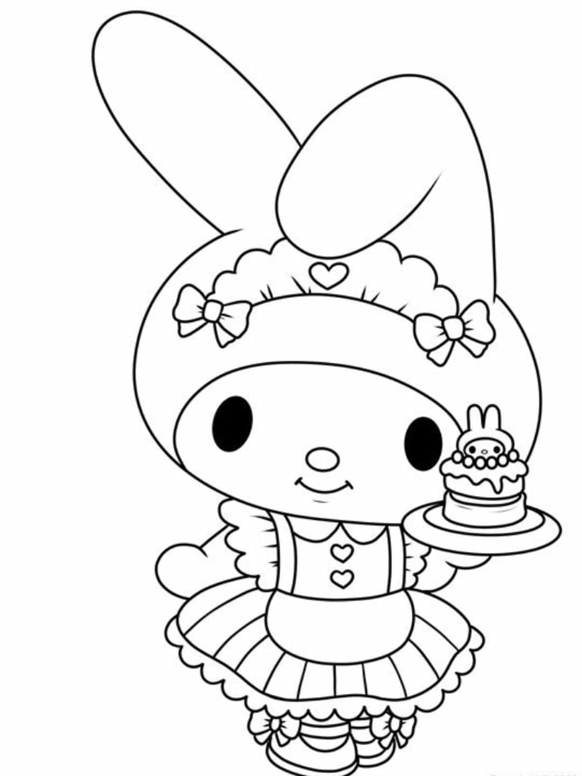 My Melody Make Cake Coloring Pages