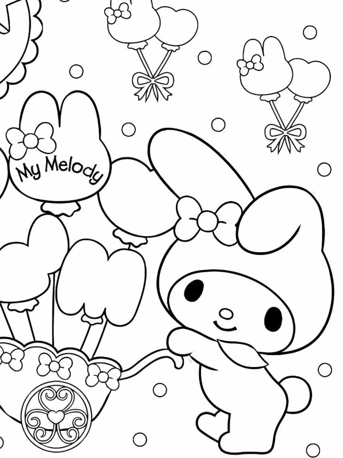 My Melody With A Bow Coloring Pages