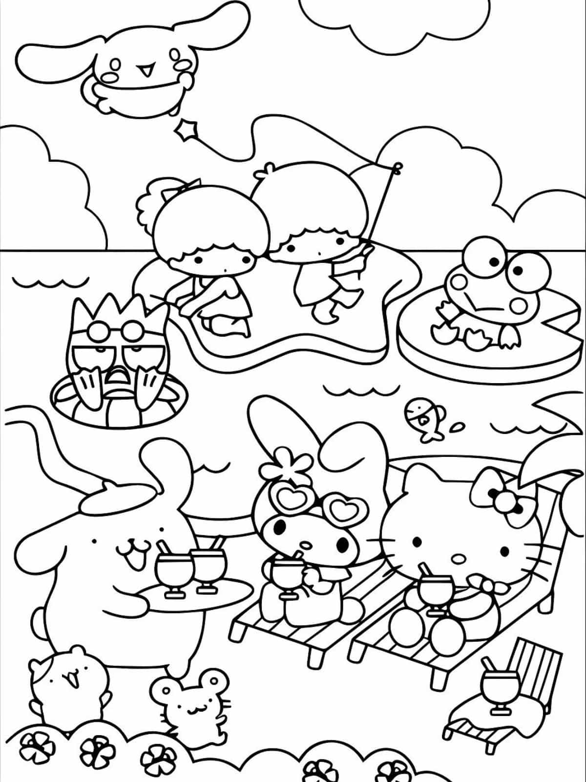 My Melody With A Friend Coloring Pages For Kids