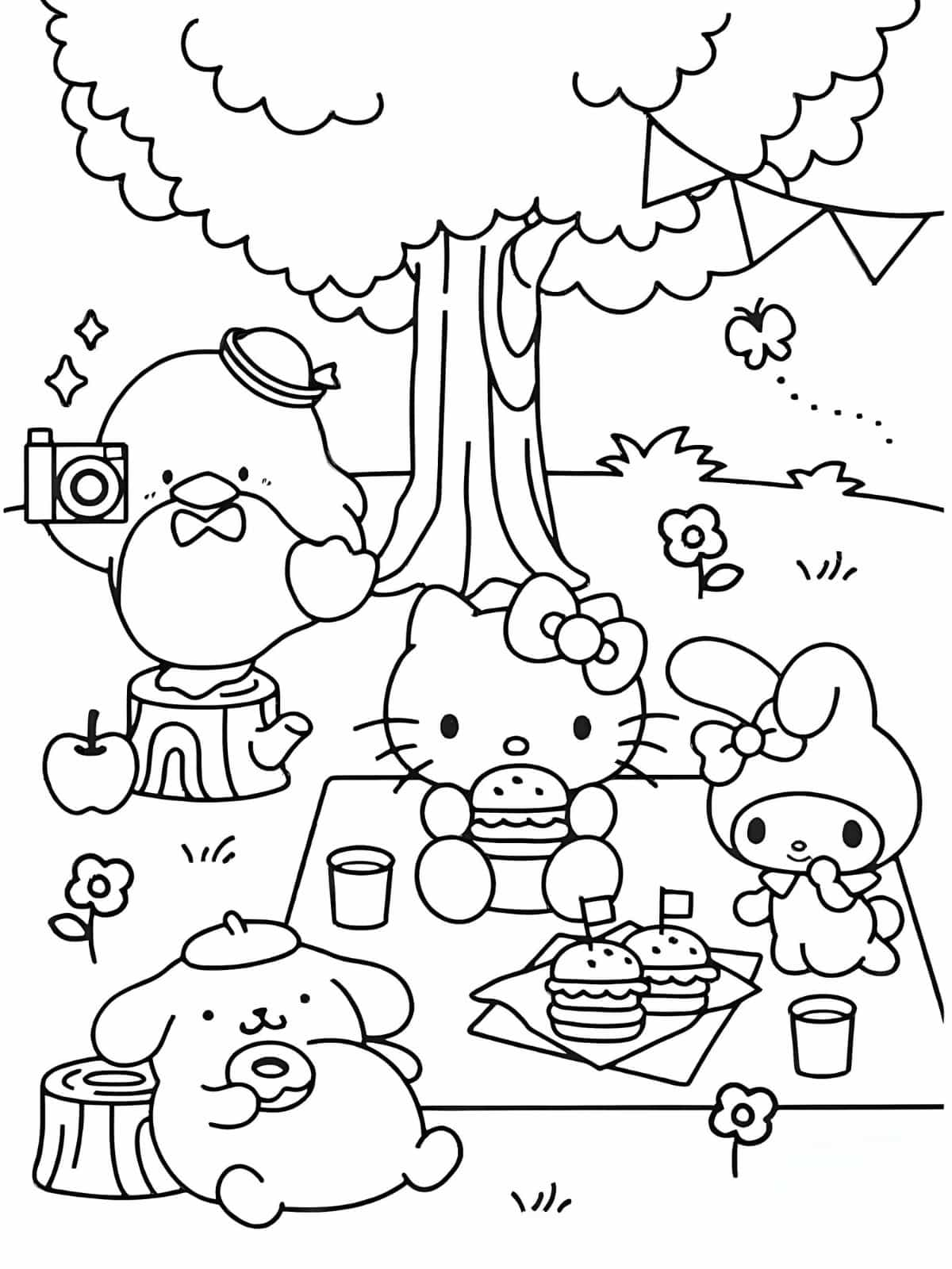 My Melody With A Friend Coloring Pages