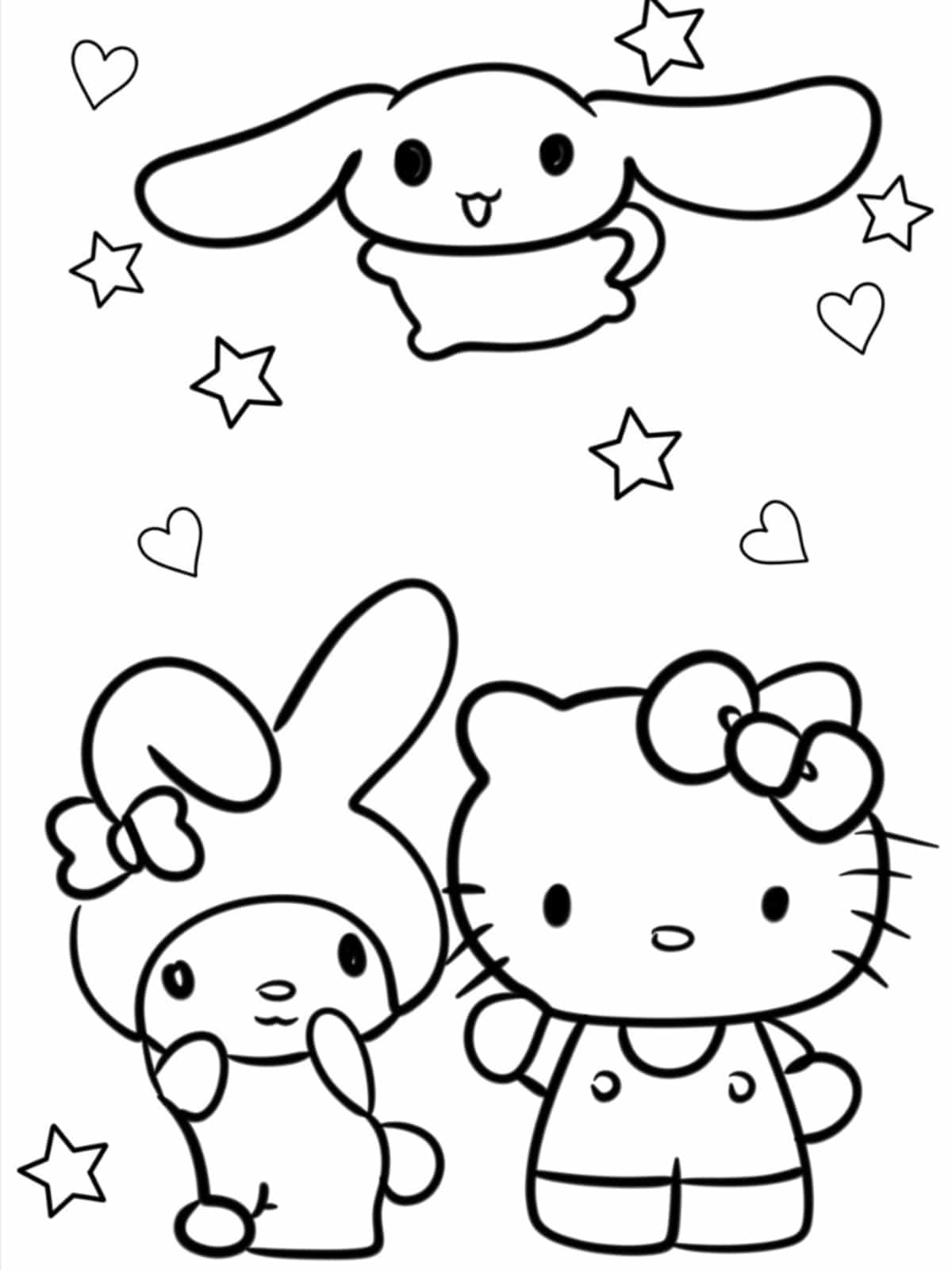 My Melody With Friends Coloring Pages