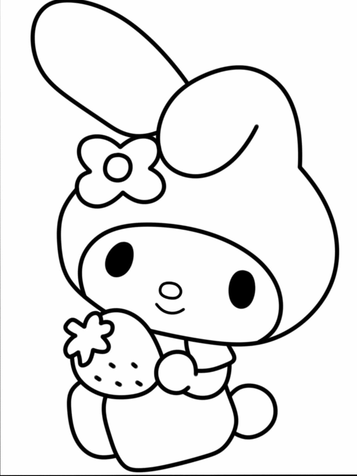 My Melody With Strawberry Coloring Pages