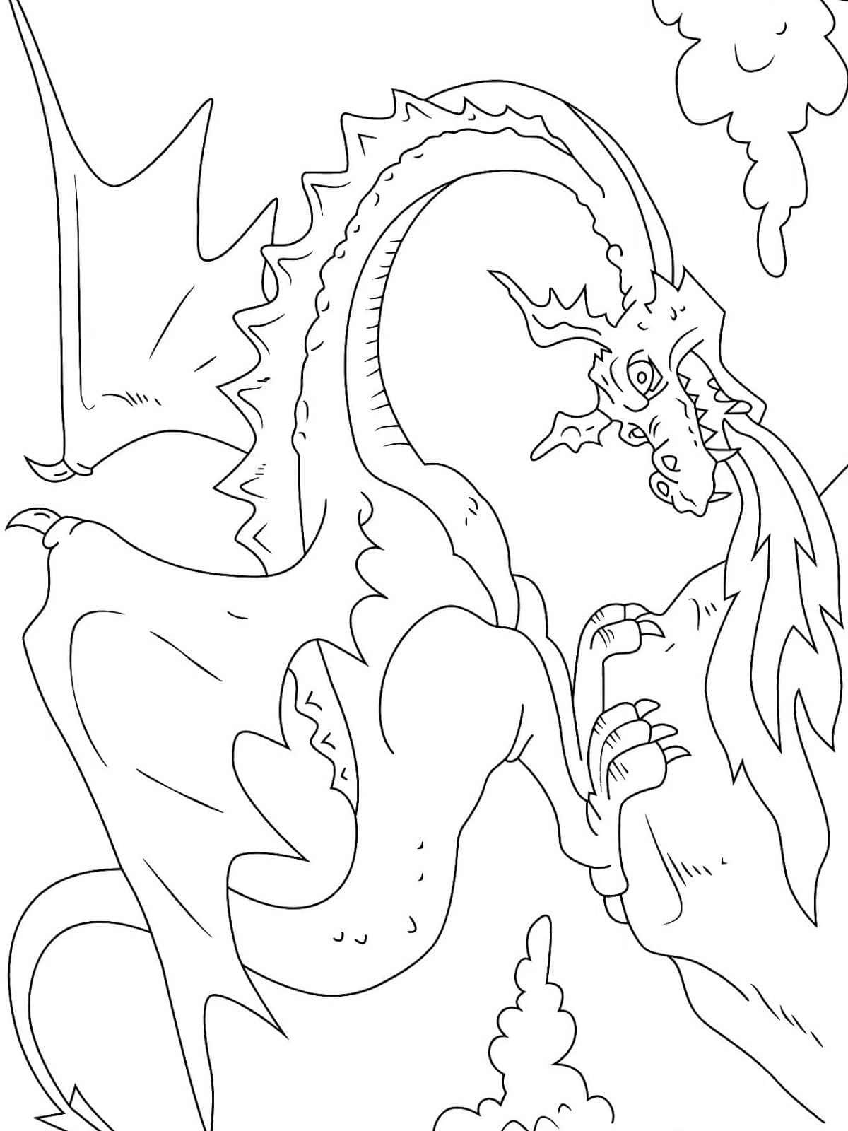 Mythical Beast Dragon Coloring Page