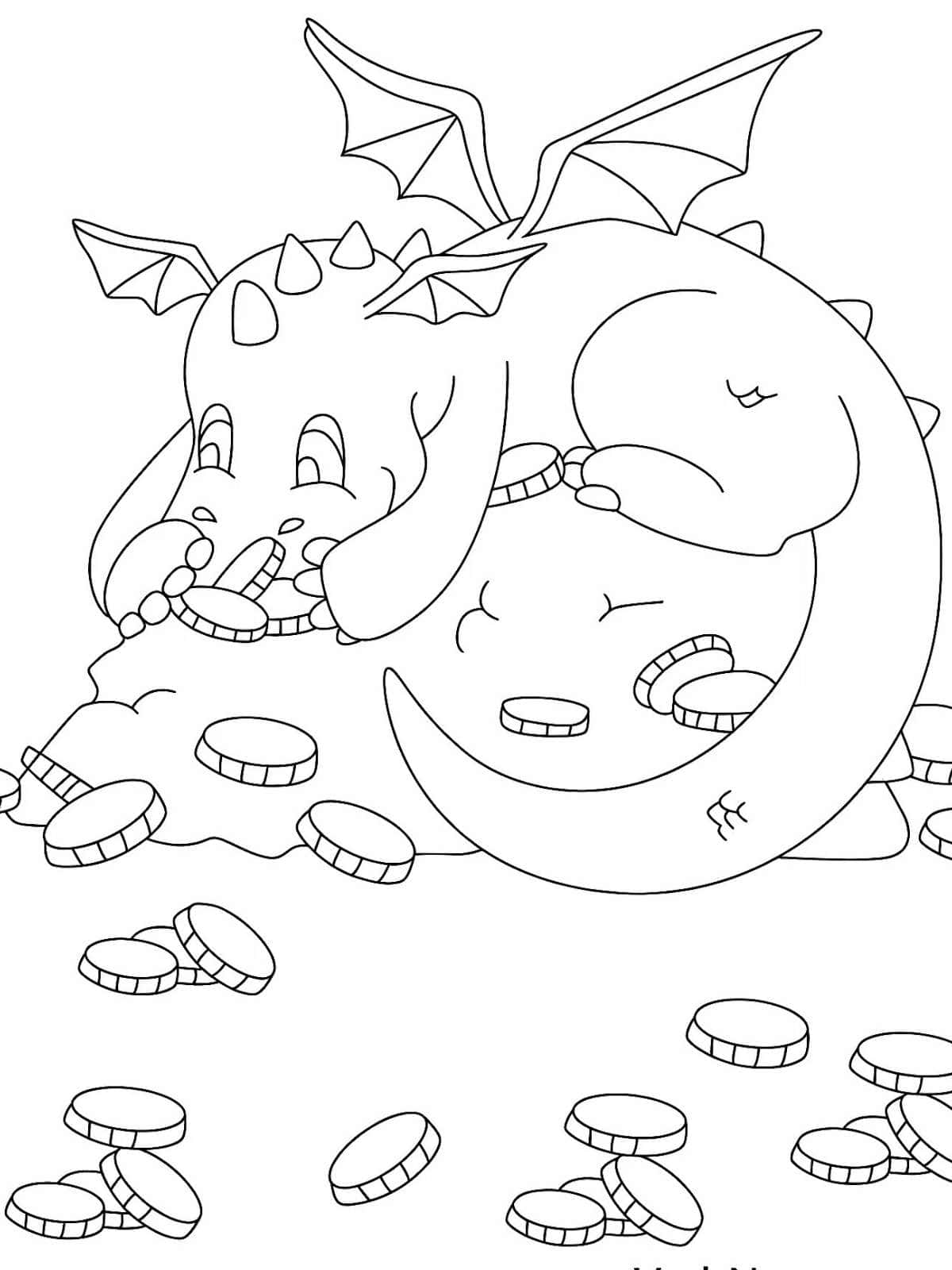 Mythical Dragon Coloring Page