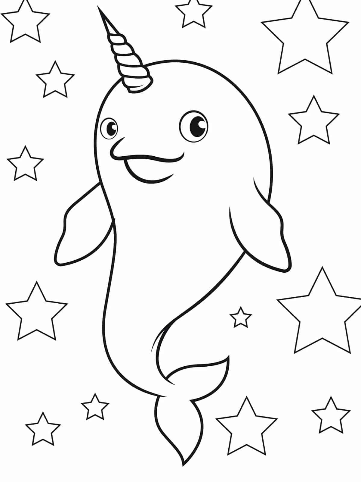 Narwhal With Spots Coloring Page