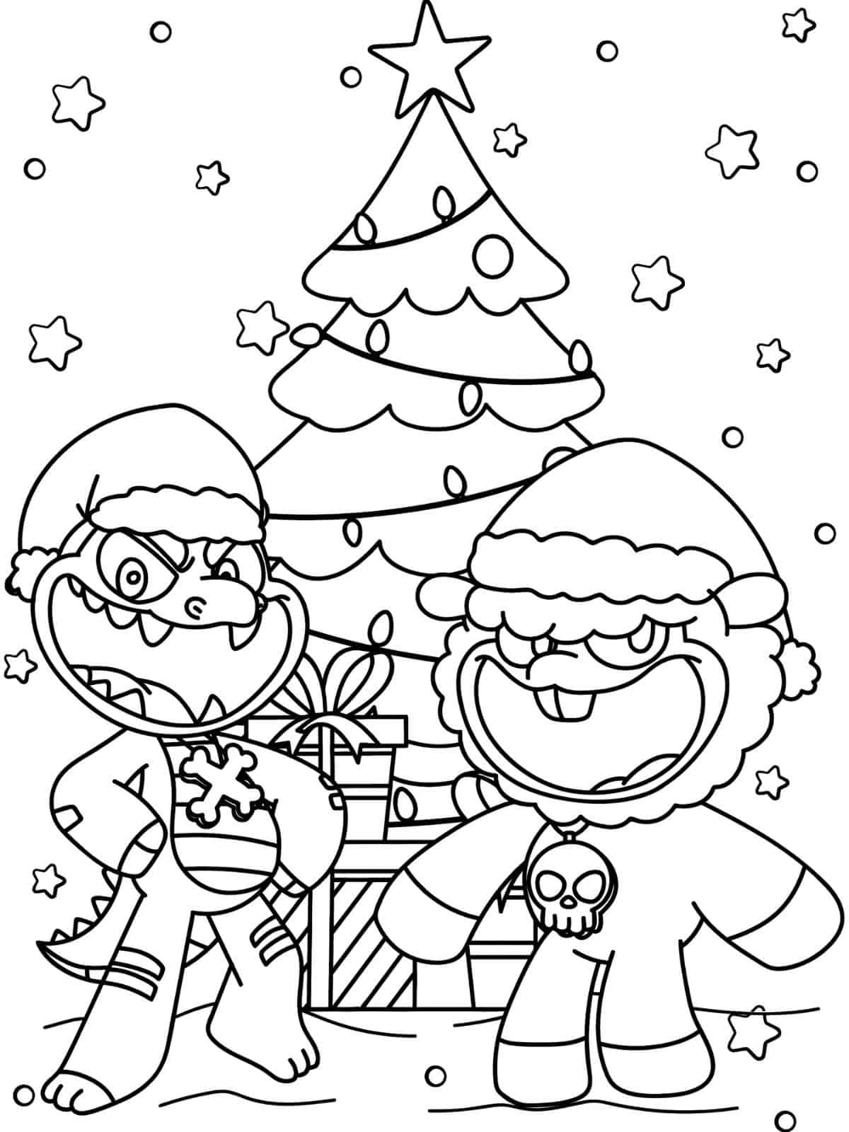 Nightmare Critters Christmas Coloring Pages