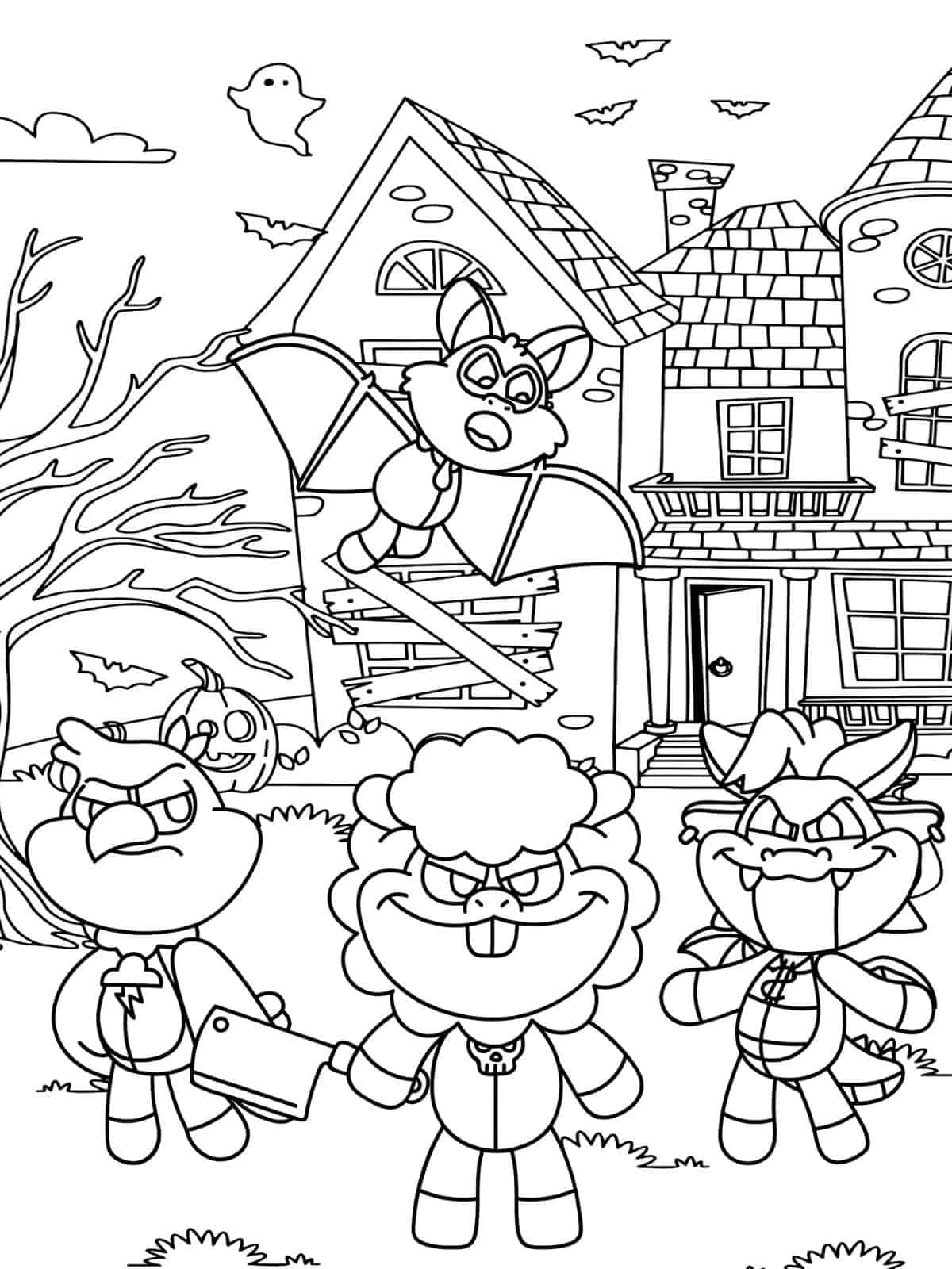 Nightmare Critters Halloween Coloring Pages