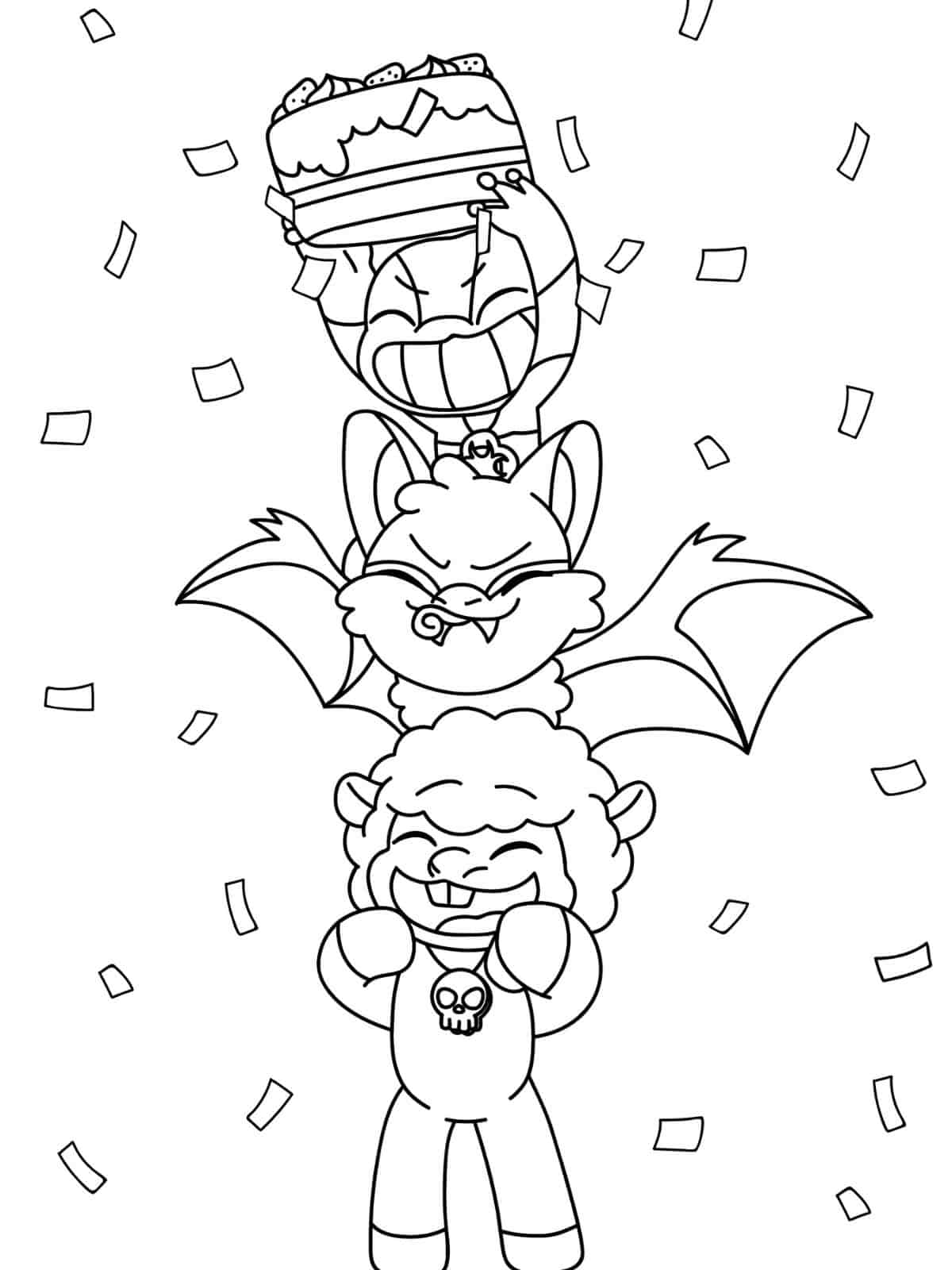 Nightmare Critters Horror Coloring Page