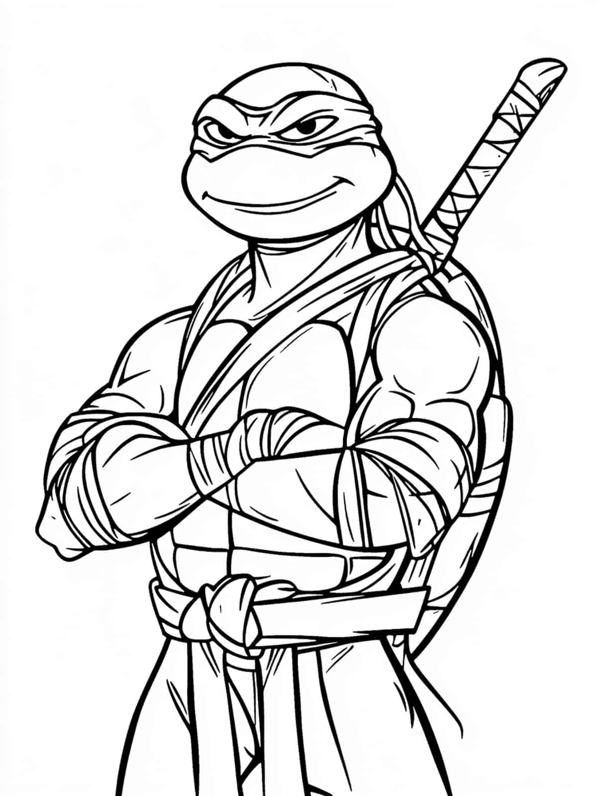 Ninja Turtles Coloring Page Simple