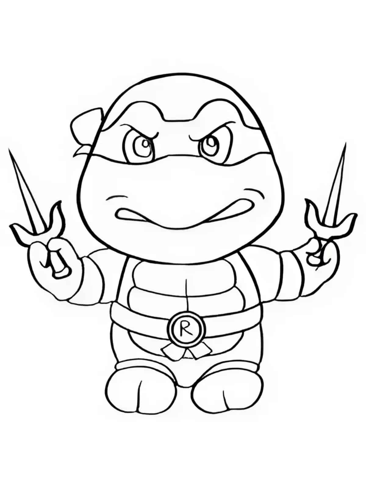 Ninja Turtles Fighting Coloring Pages