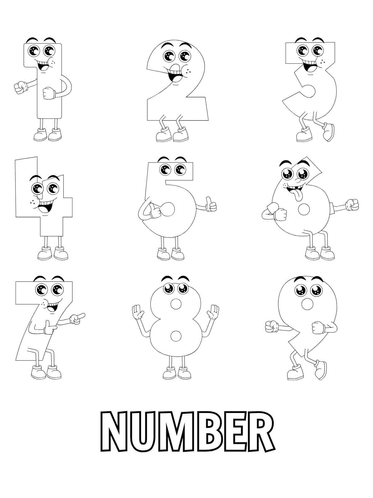 Numbers Coloring Pages For Kids