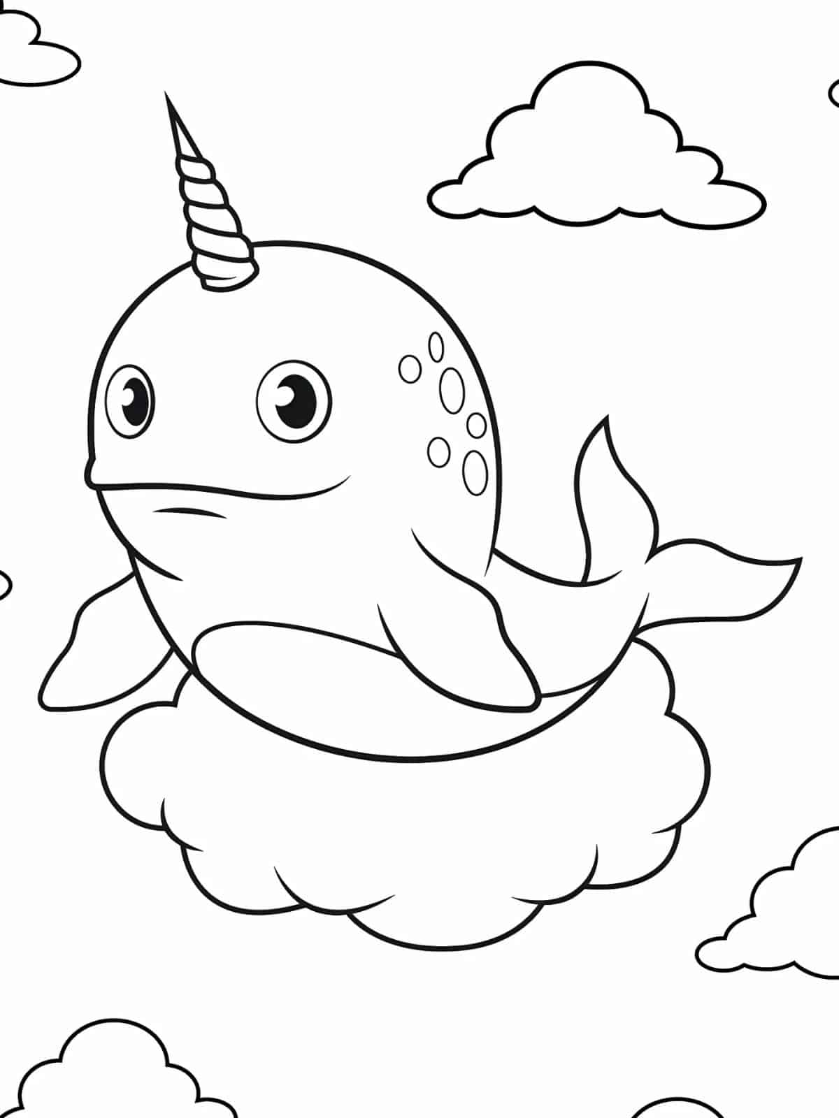 Ocean Creature Narwhal Coloring Pages