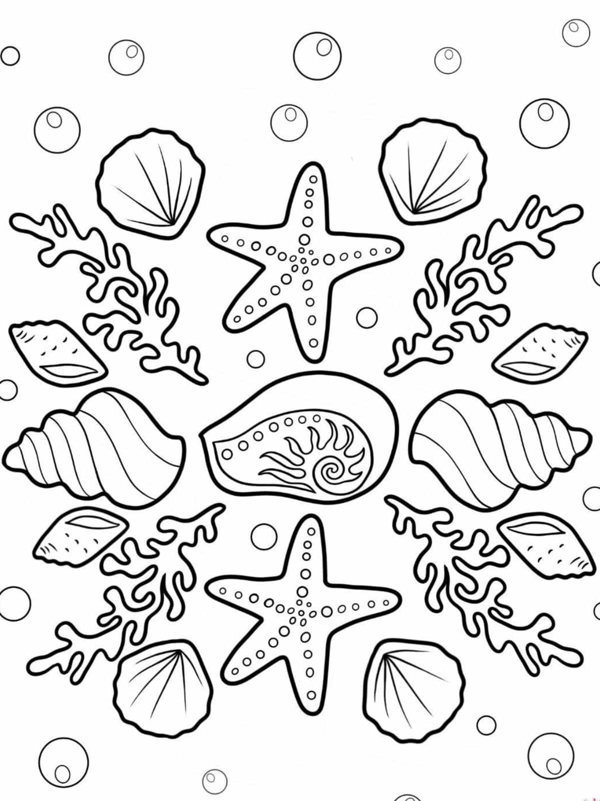 Ocean Life Starfish Coloring Page