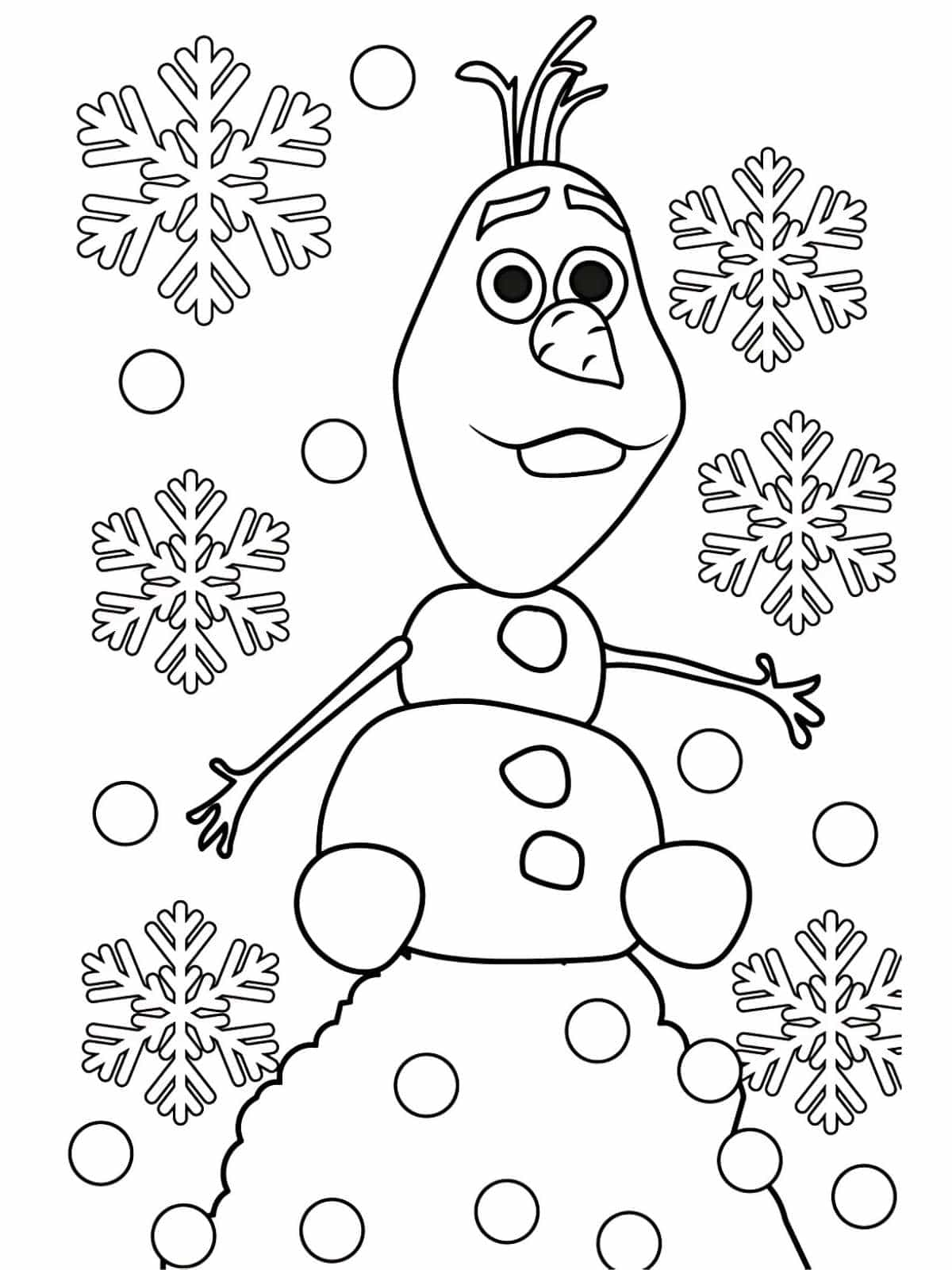 Olaf In Snow Coloring Page