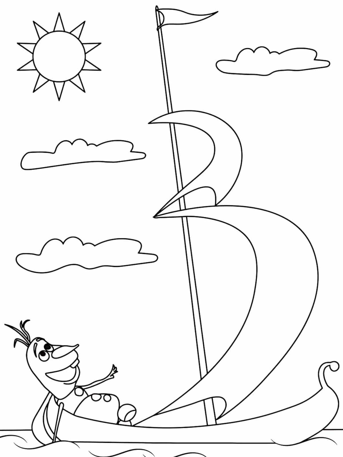 Olaf Smiling Coloring Page