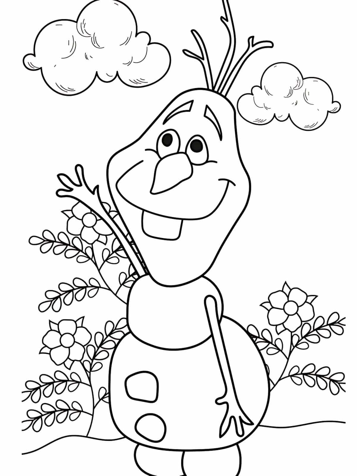 Olaf With Anna Coloring Page