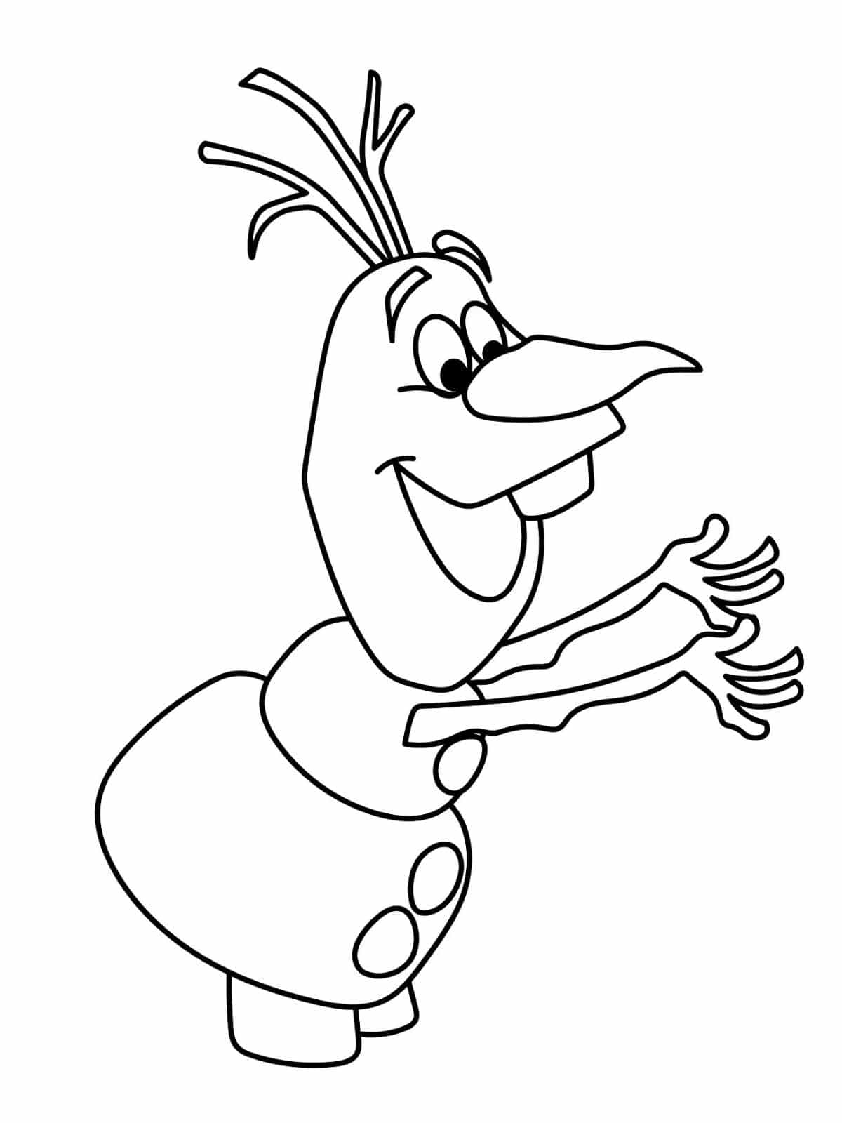 Olaf With Buttons Coloring Page