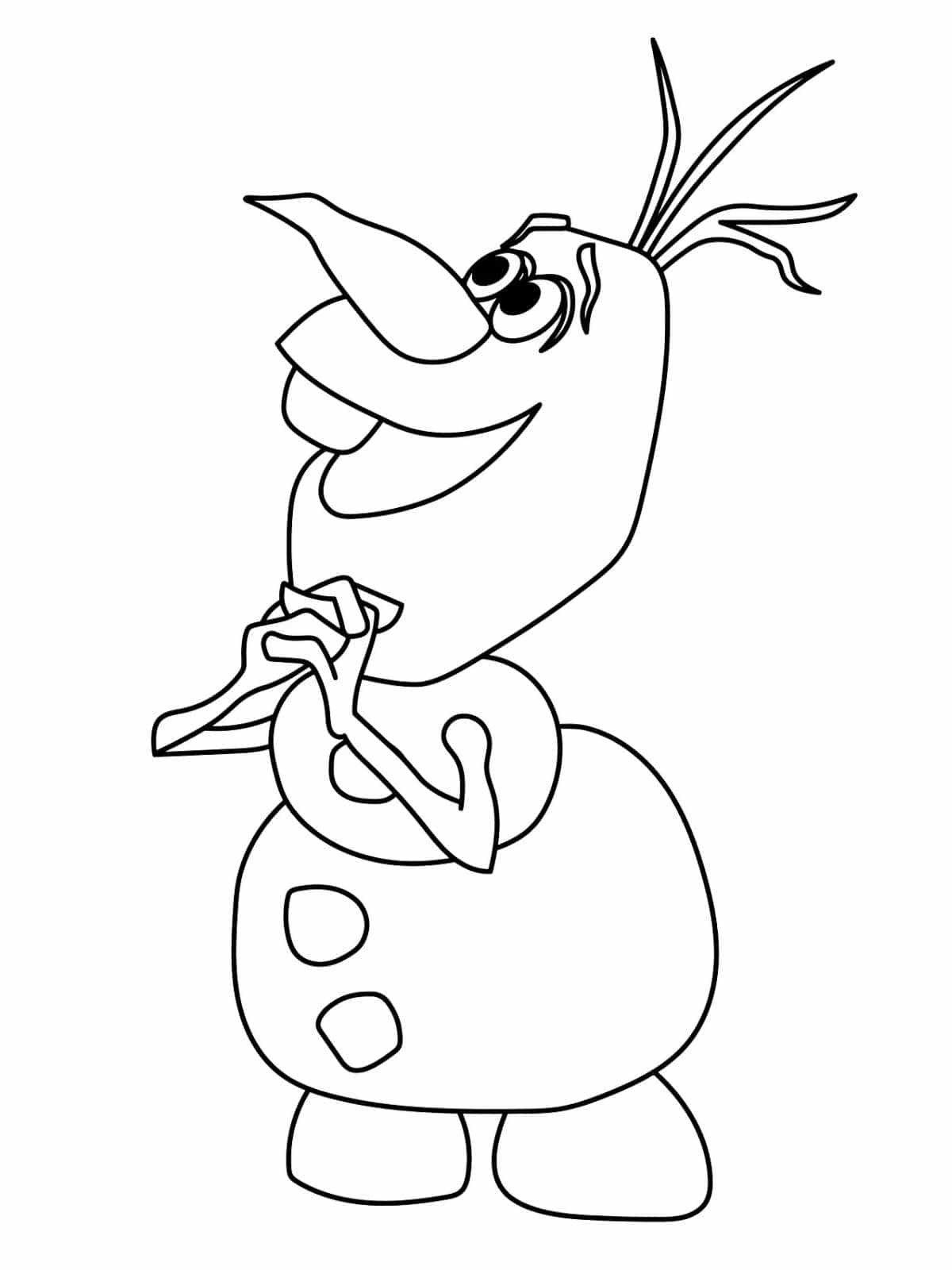 Olaf With Carrot Nose Coloring Page